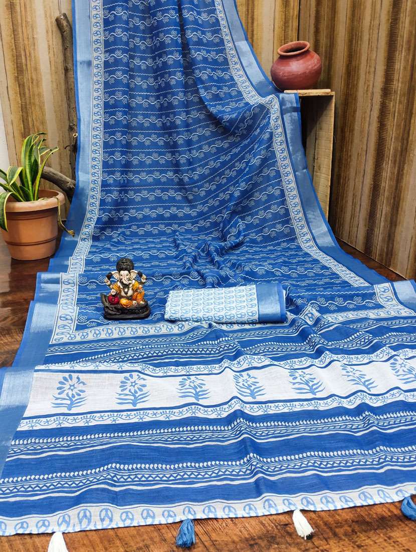 women printed casual wear saree with blouse - 21935087 -  Standard Image - 2