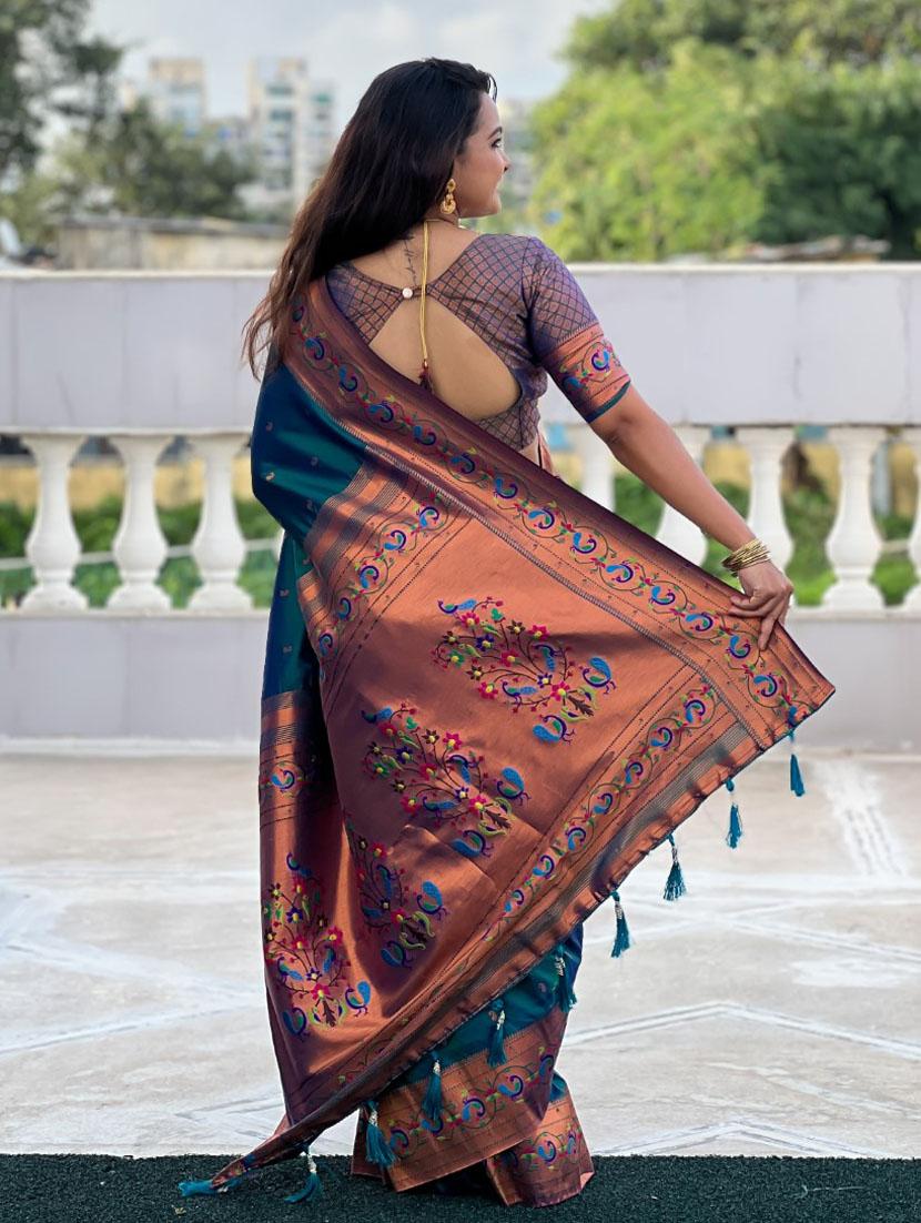 women self design paithani saree with blouse - 21935145 - Standard Image - 2
