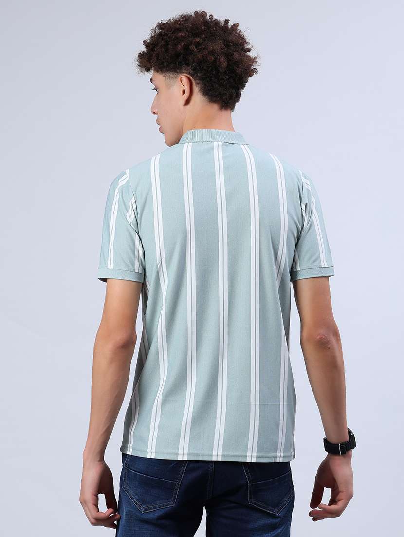 men striped short sleeve regular fit polo t-shirt - 21935207 -  Standard Image - 2