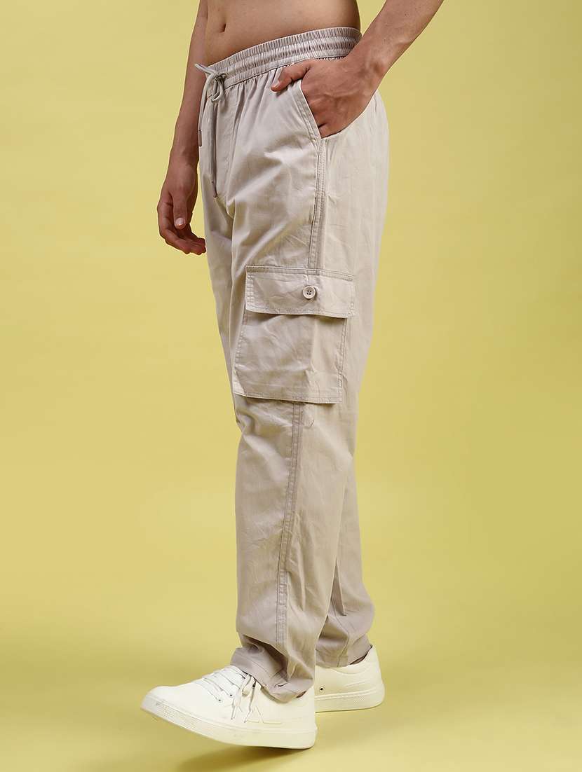 men solid mid rise regular fit cargo - 21935480 -  Standard Image - 2