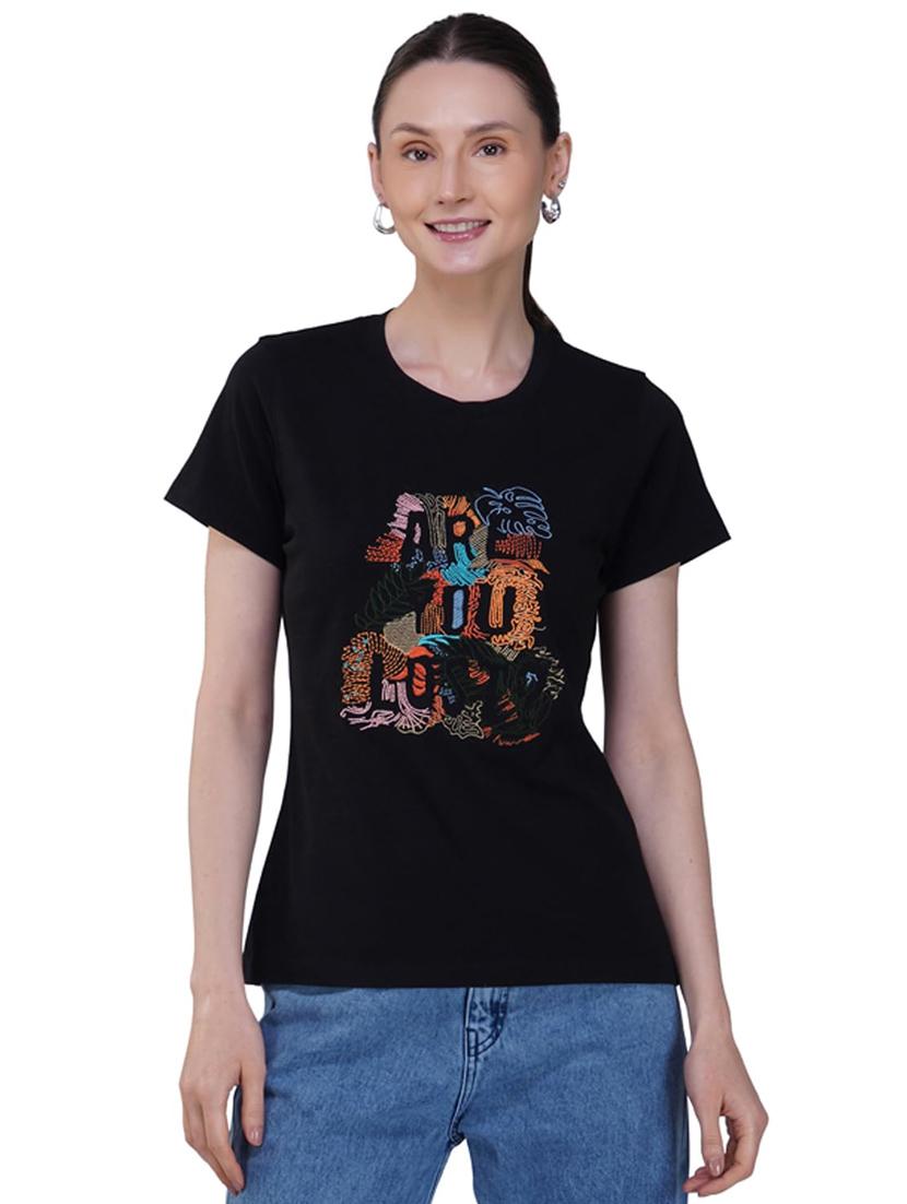 women printed short sleeve regular fit t-shirt - 21935494 - Standard Image - 2