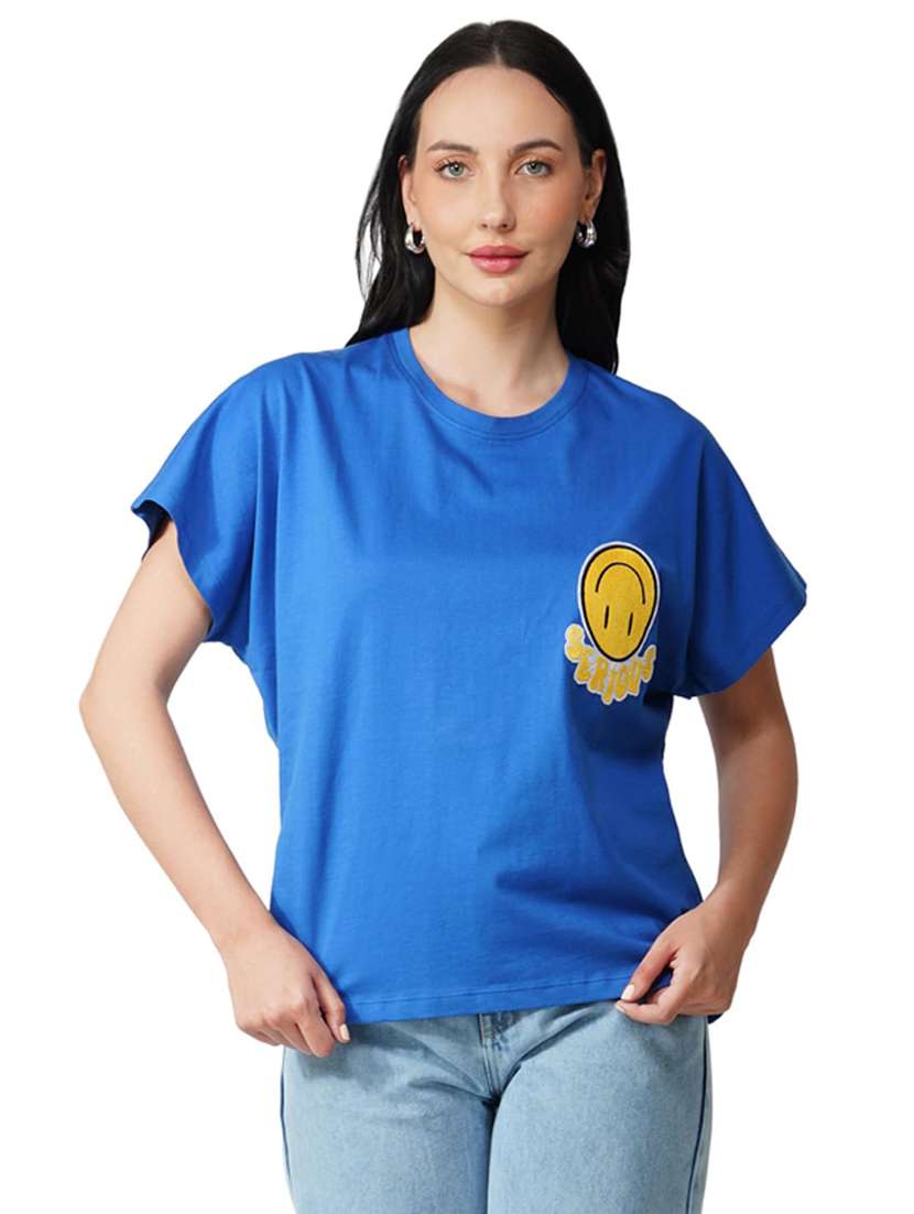 women printed short sleeve loose fit t-shirt - 21935503 -  Standard Image - 2
