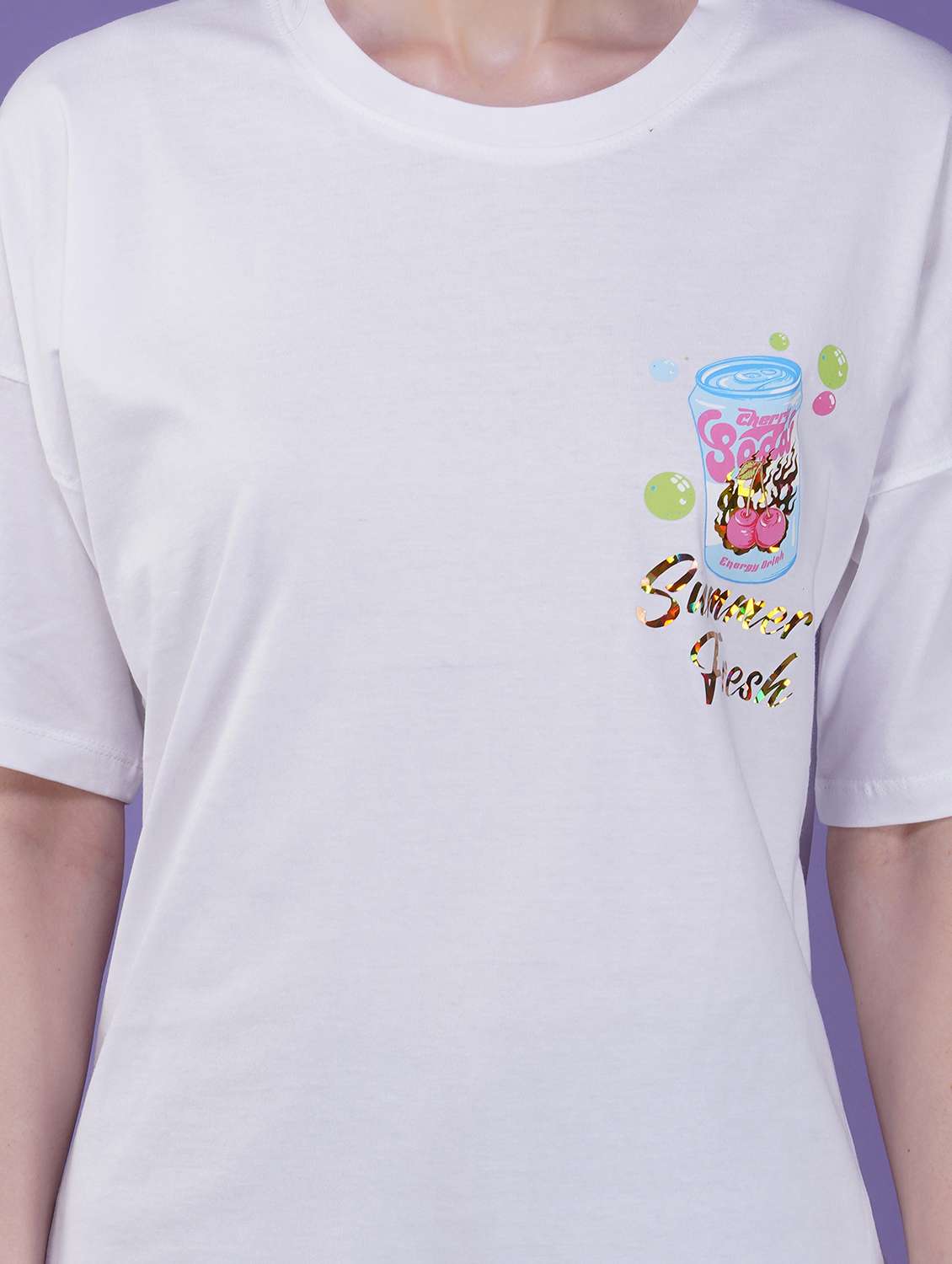 women printed short sleeve loose fit t-shirt - 21935507 -  Standard Image - 2