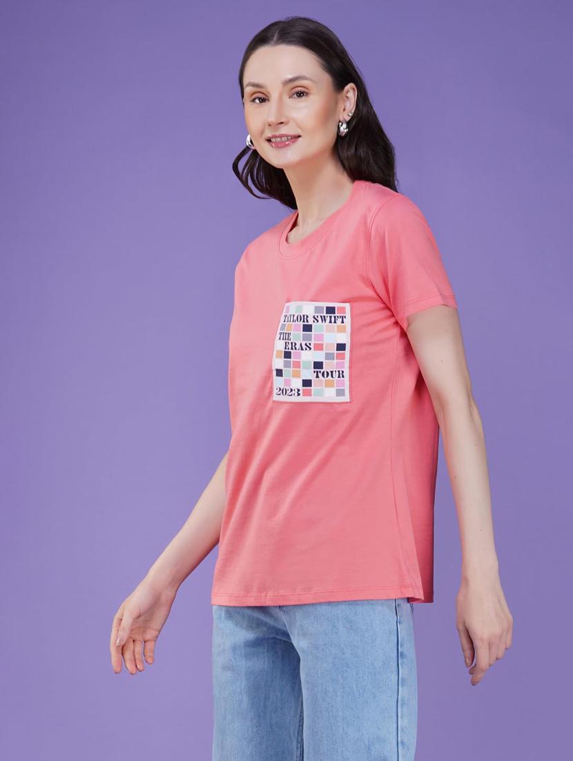 women printed short sleeve regular fit t-shirt - 21935508 - Standard Image - 2