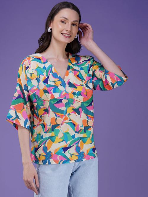 women printed puff sleeve regular top - 21935522 -  Standard Image - 0