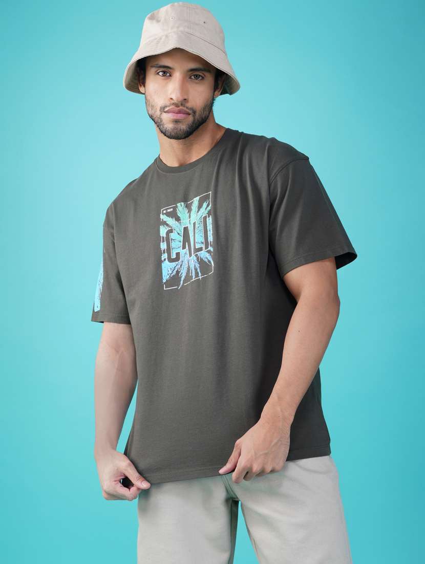 men printed short sleeve loose fit t-shirt