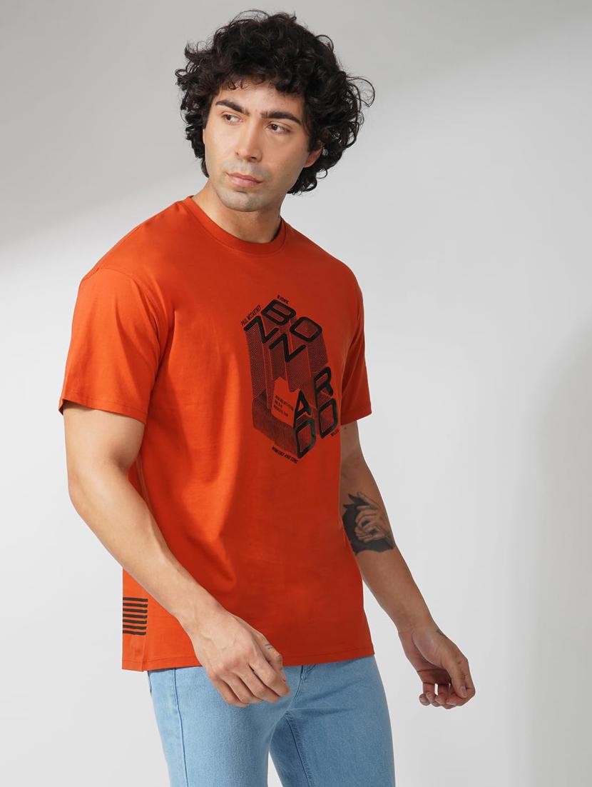 men printed short sleeve loose fit t-shirt - 21935537 - Zoom Image - 0