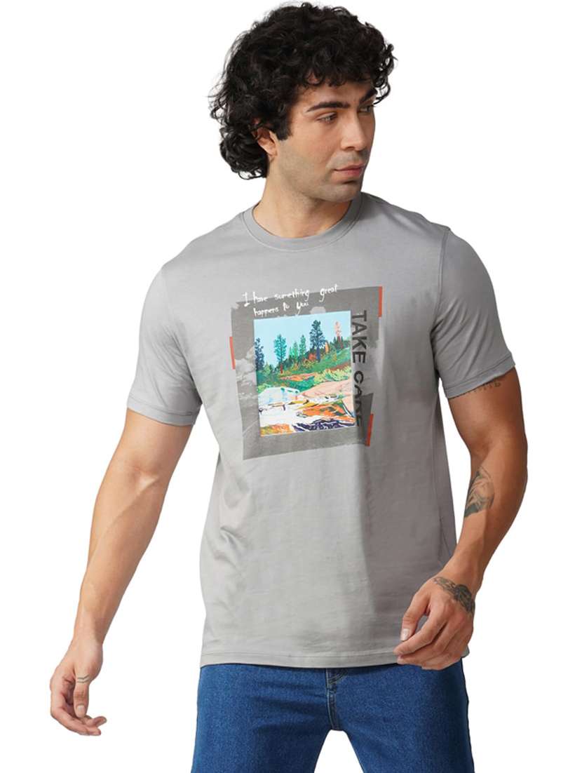 men printed short sleeve regular fit t-shirt - 21935539 -  Standard Image - 2