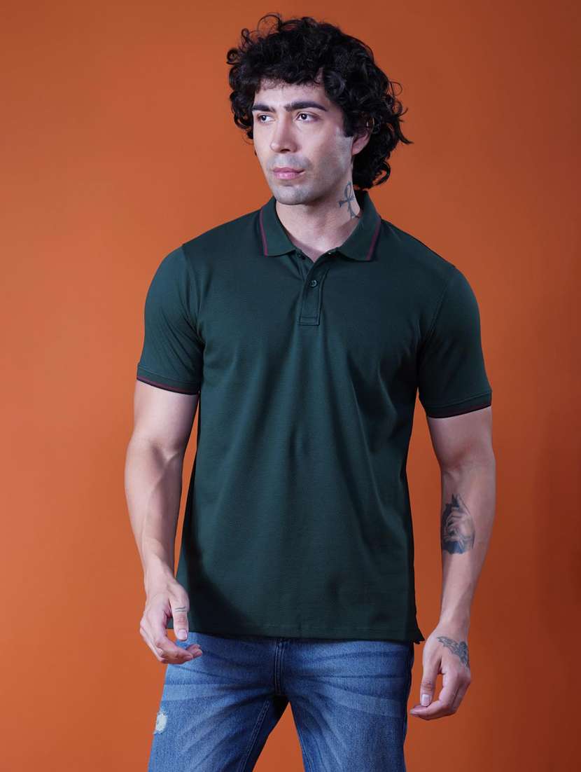 men solid short sleeve regular fit polo t-shirt - 21935559 -  Standard Image - 2