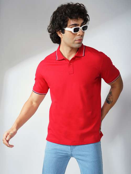 men solid short sleeve regular fit polo t-shirt - 21935561 -  Standard Image - 0