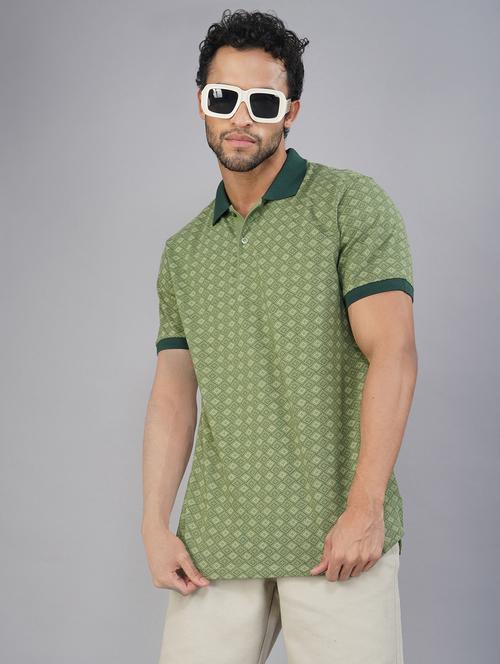 men printed short sleeve regular fit polo t-shirt - 21935563 - Standard Image - 0