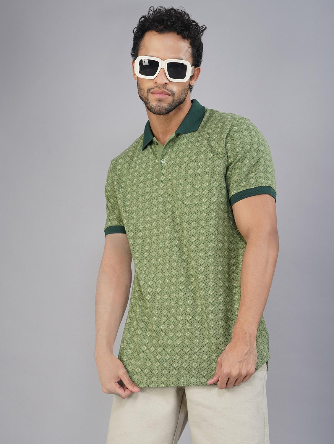men printed short sleeve regular fit polo t-shirt - 21935563 - Zoom Image - 0