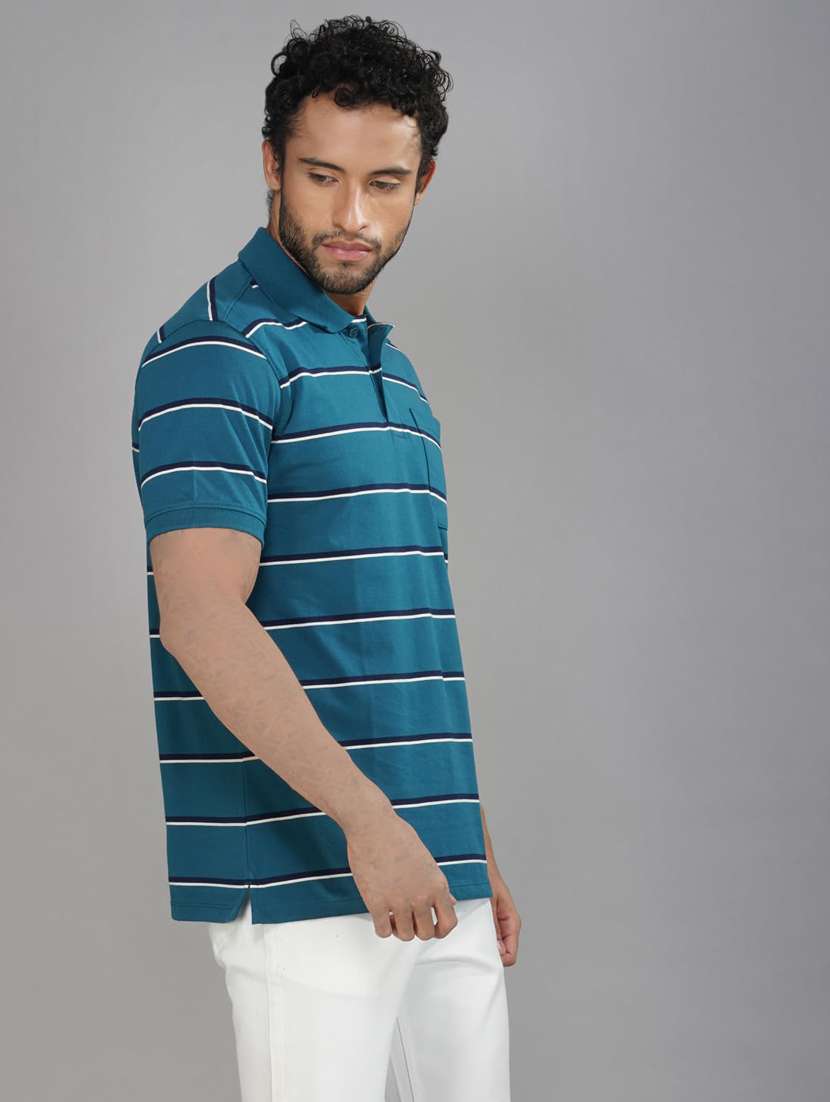 men striped short sleeve regular fit polo t-shirt - 21935567 -  Standard Image - 2
