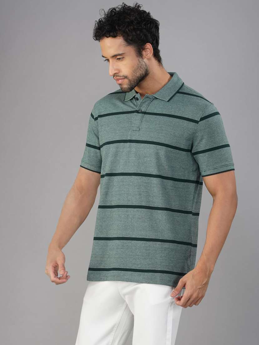 men striped short sleeve regular fit polo t-shirt - 21935577 -  Zoom Image - 0