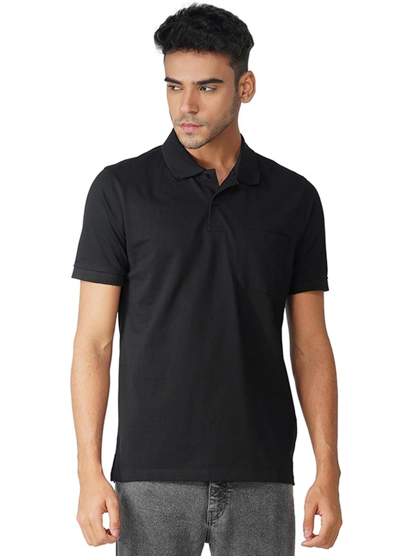 men solid short sleeve regular fit polo t-shirt - 21935581 - Standard Image - 2