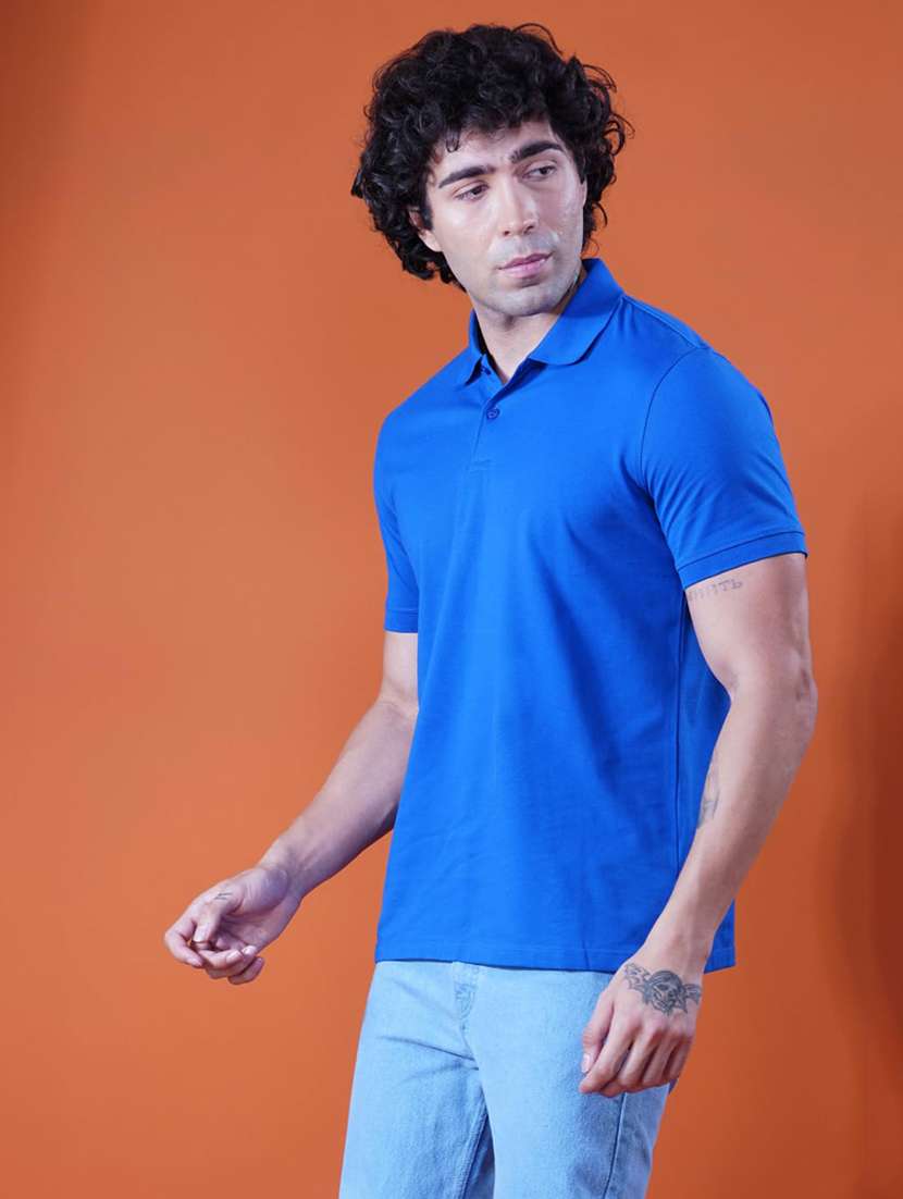 men solid short sleeve regular fit polo t-shirt - 21935592 -  Standard Image - 2