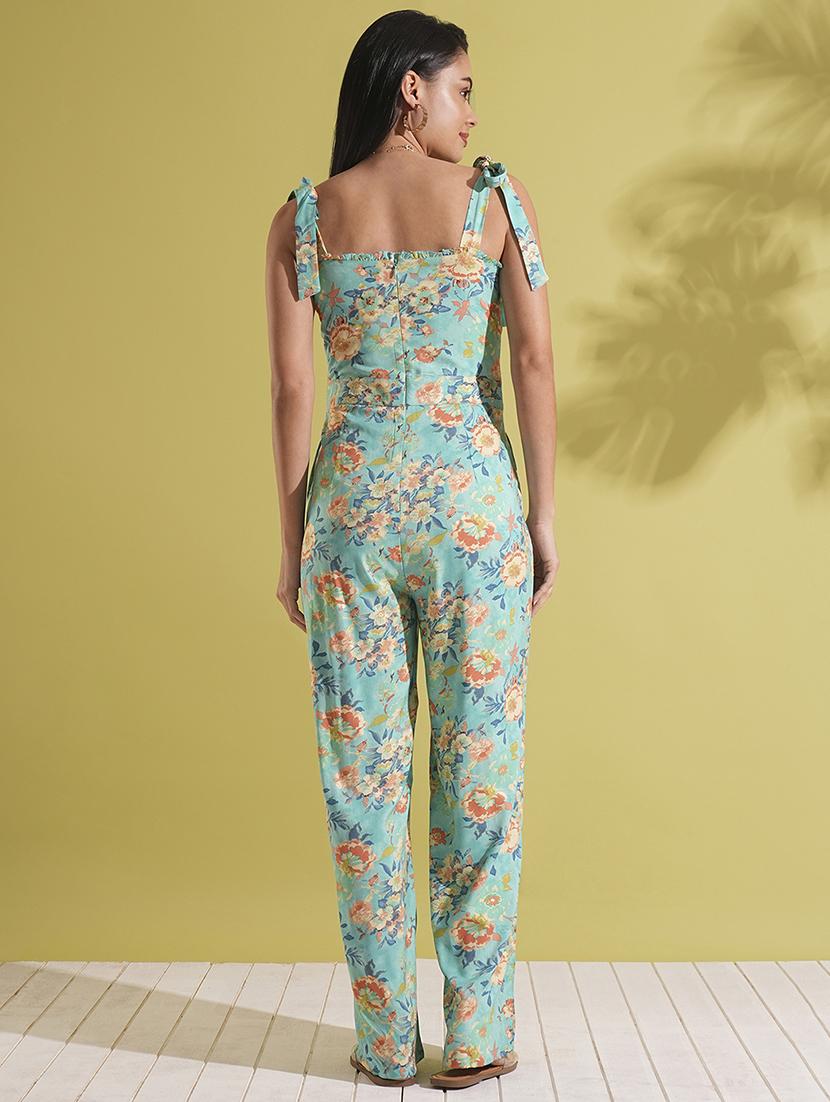 women floral print shoulder strap jumpsuit - 21935606 - Standard Image - 2
