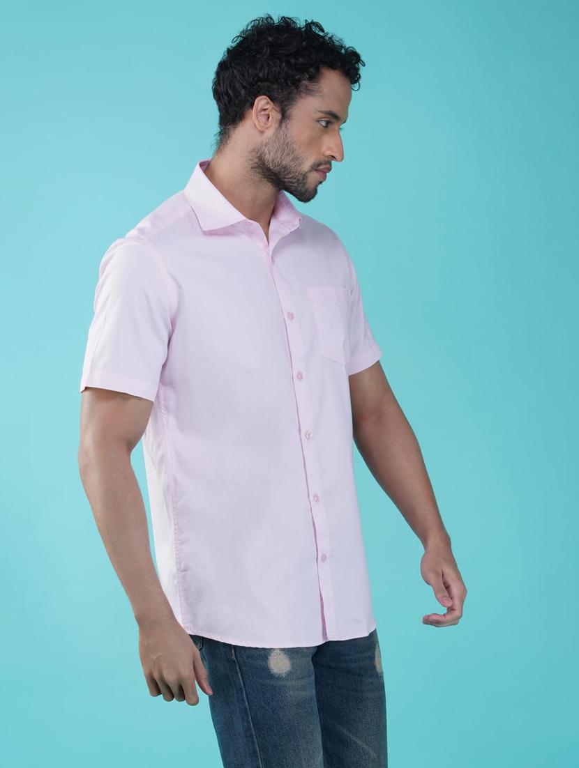 men solid collared short sleeve regular fit shirt - 21935627 - Standard Image - 2