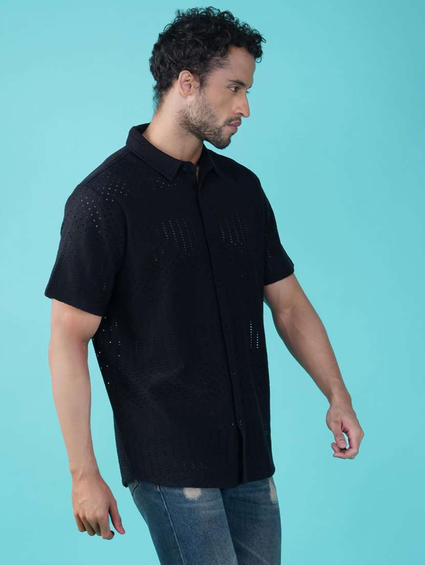 men self designed collared short sleeve shirt - 21935636 - Standard Image - 2