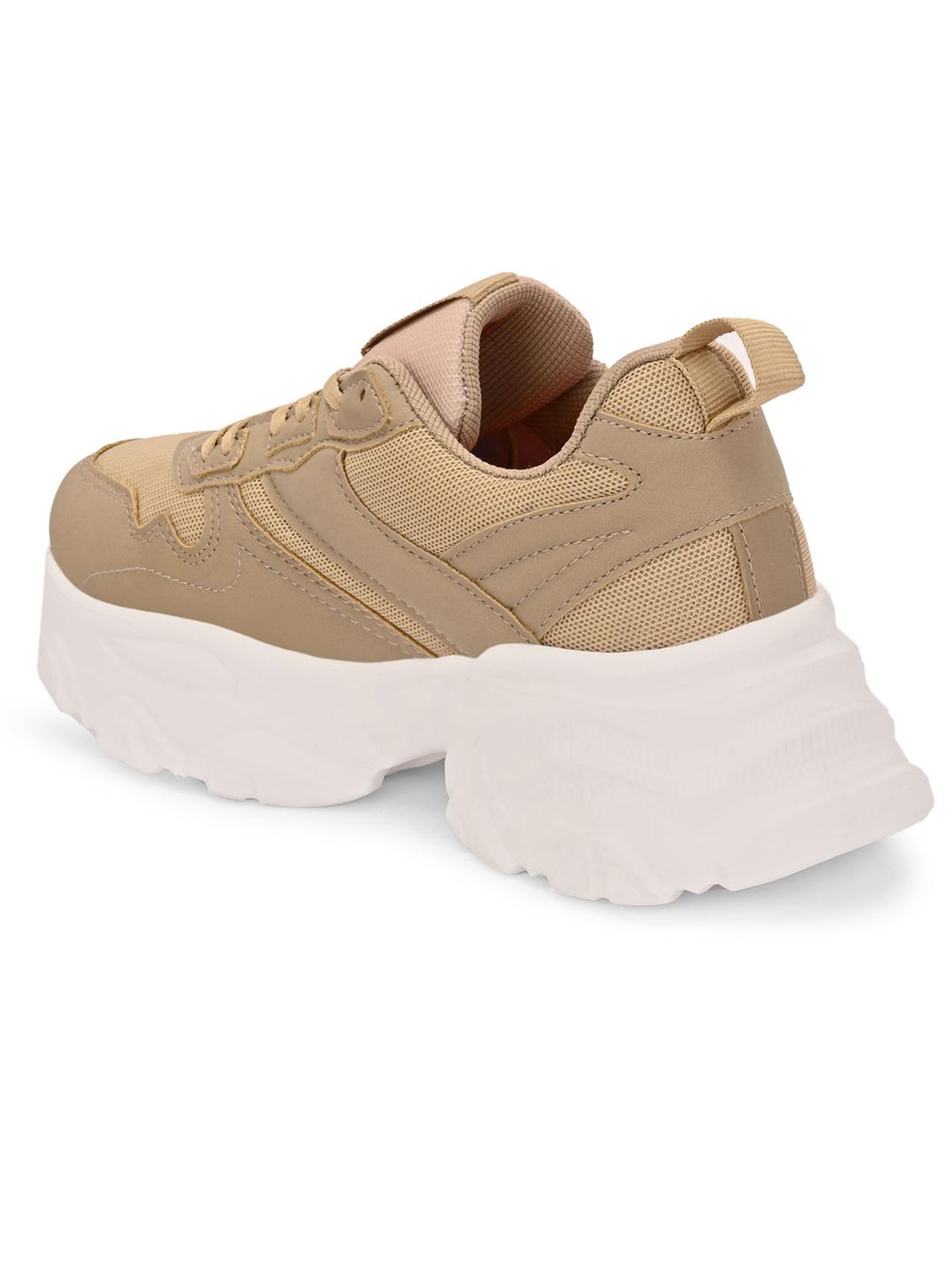 women beige lace-up sports shoe - 21935682 - Standard Image - 2