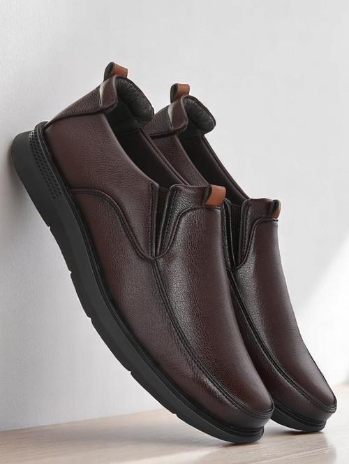 men brown slip on formal shoes - 21935715 - Standard Image - 0