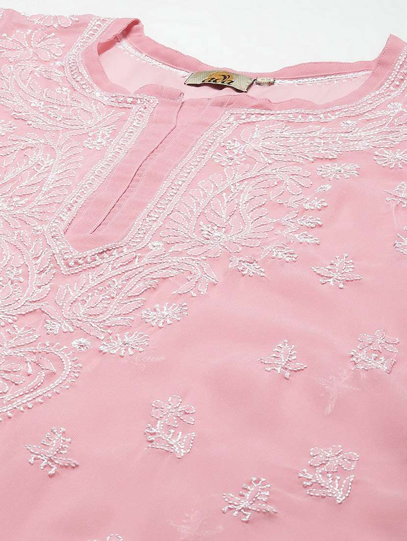women chikankari long sleeve straight kurta - 21935848 -  Standard Image - 2