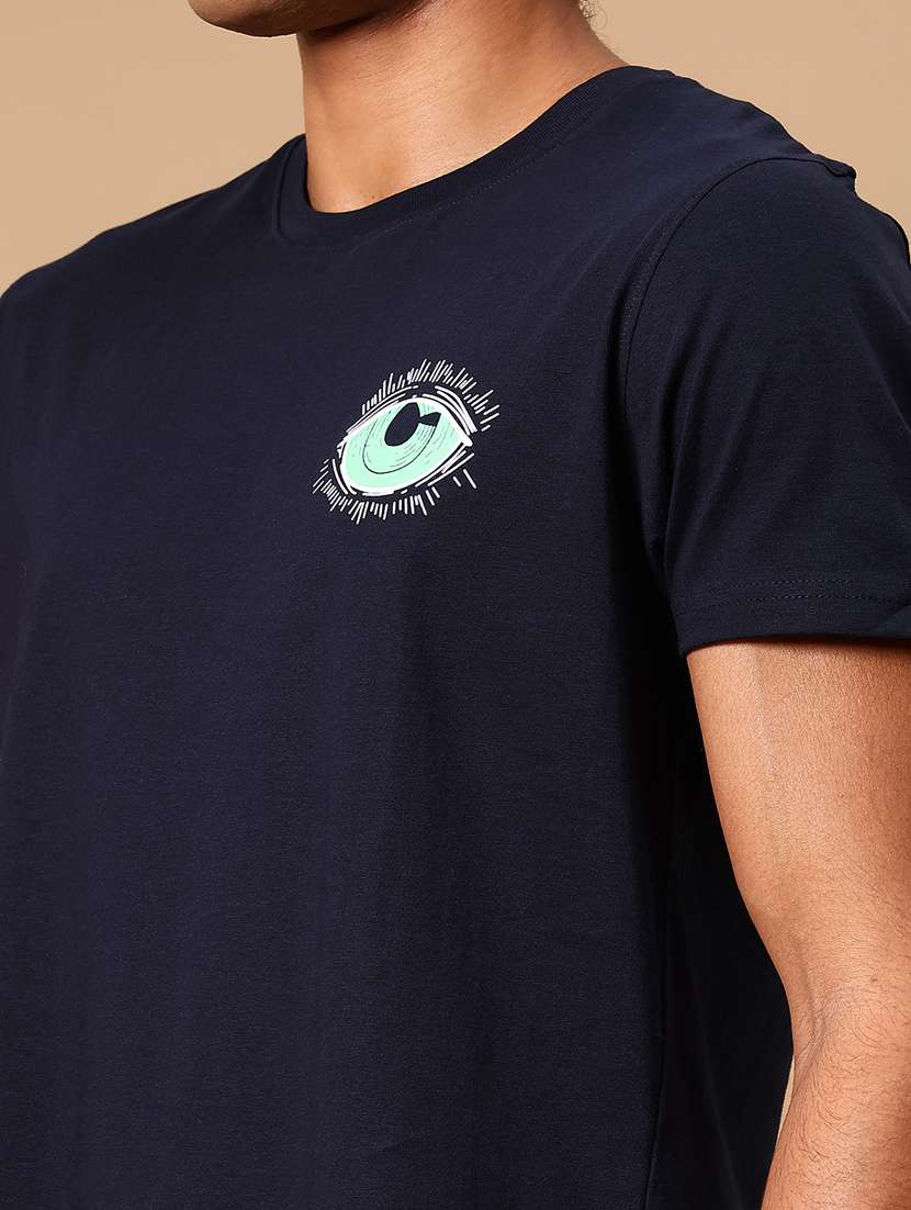 men front & back print round neck regular fit t-shirt - 21935865 -  Standard Image - 2