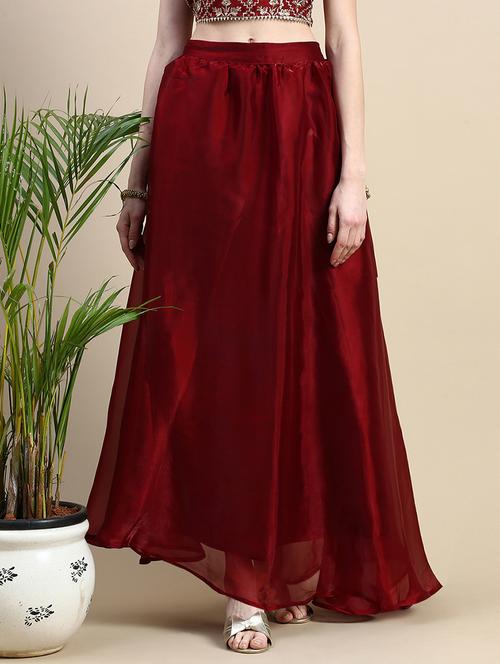 women solid high rise flared skirt - 21935876 - Standard Image - 0