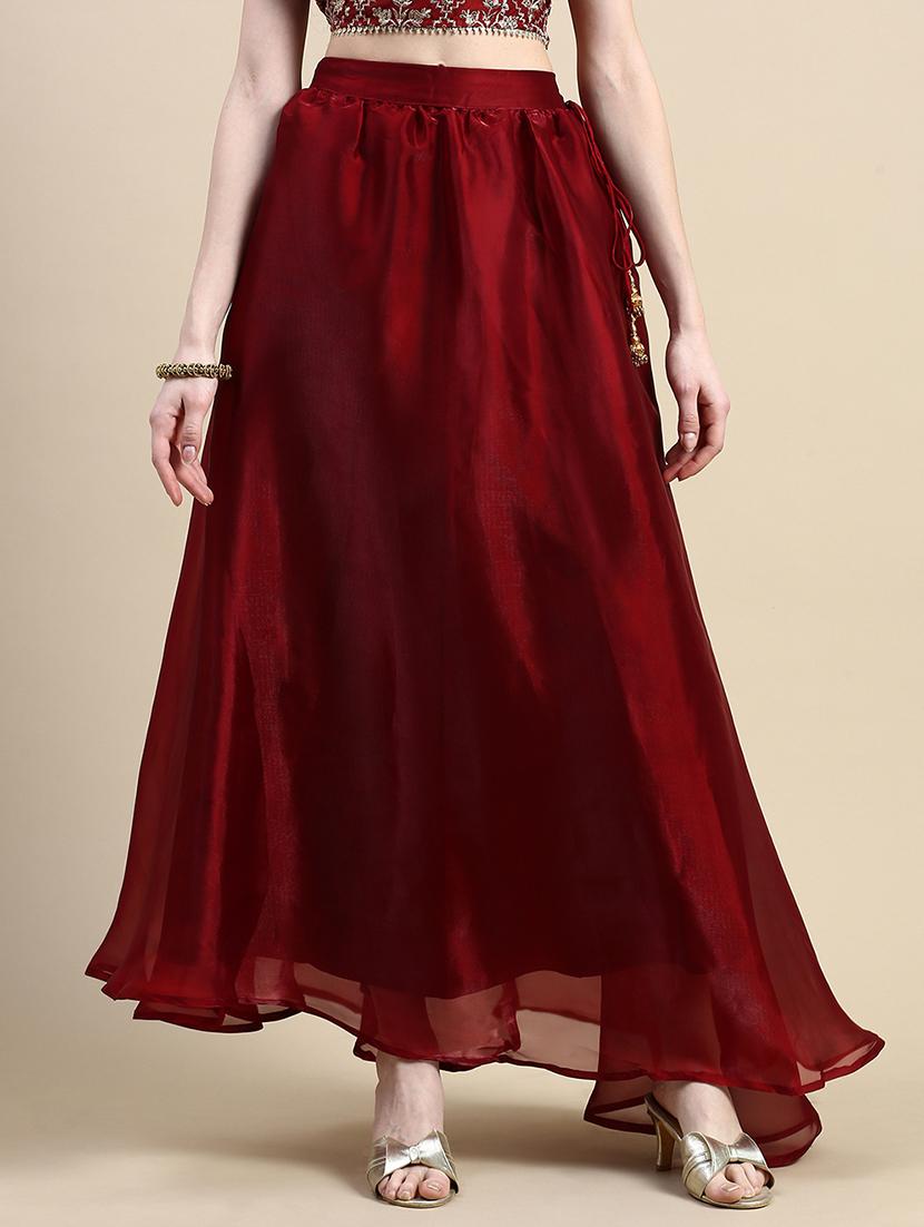 women solid high rise flared skirt - 21935876 - Standard Image - 2