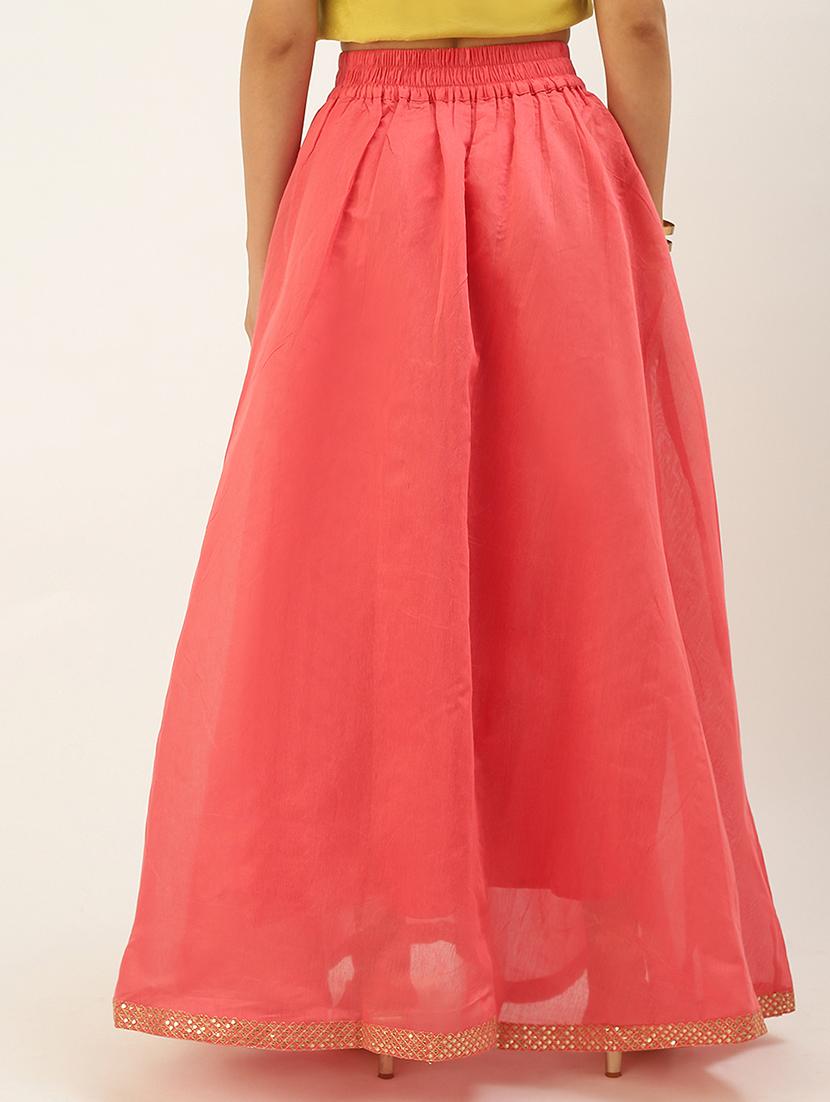 women solid high rise flared skirt with pocket - 21935880 - Standard Image - 2