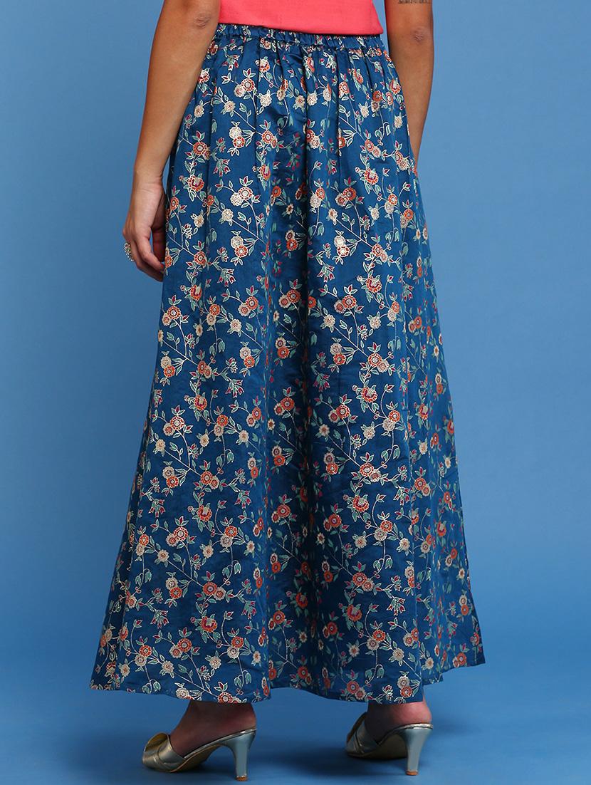 women floral printed high rise a-line skirt - 21935881 - Standard Image - 2