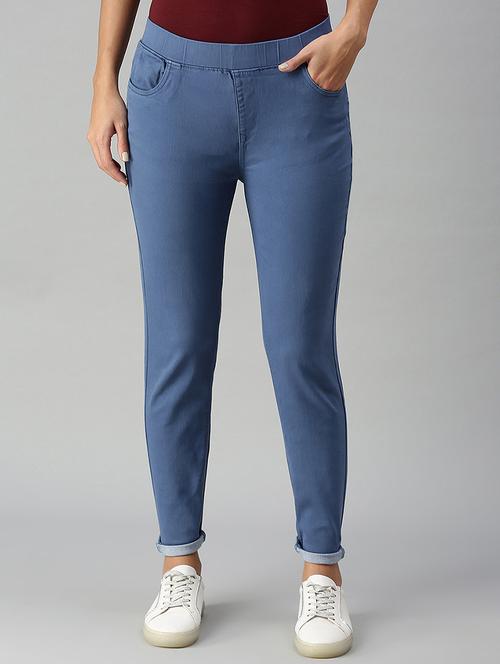 women solid mid rise slim fit jegging - 21935951 -  Standard Image - 0