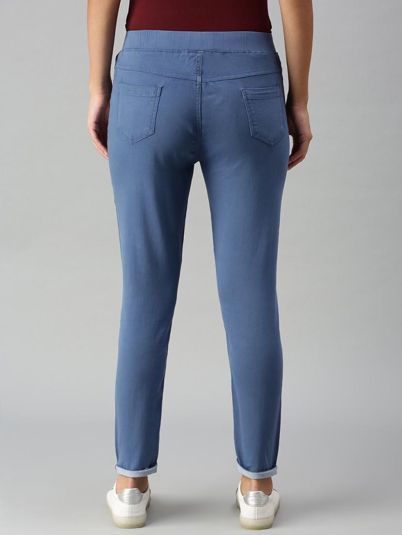 women solid mid rise slim fit jegging - 21935951 - Standard Image - 2