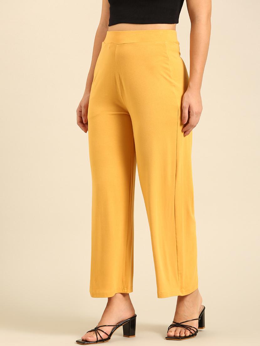 women solid high rise straight palazzo - 21935964 - Standard Image - 2