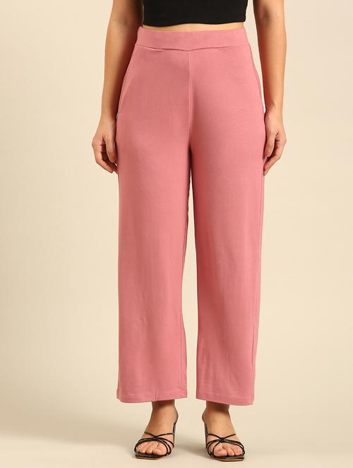 women solid high rise straight palazzo - 21935965 - Standard Image - 0