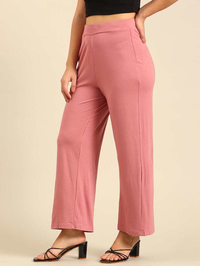 women solid high rise straight palazzo - 21935965 - Standard Image - 2