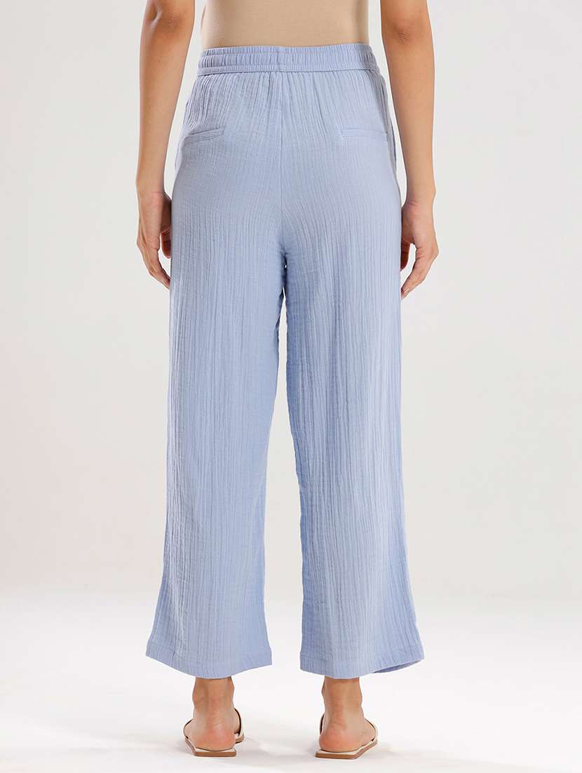 women solid mid rise straight trouser - 21935967 -  Standard Image - 2