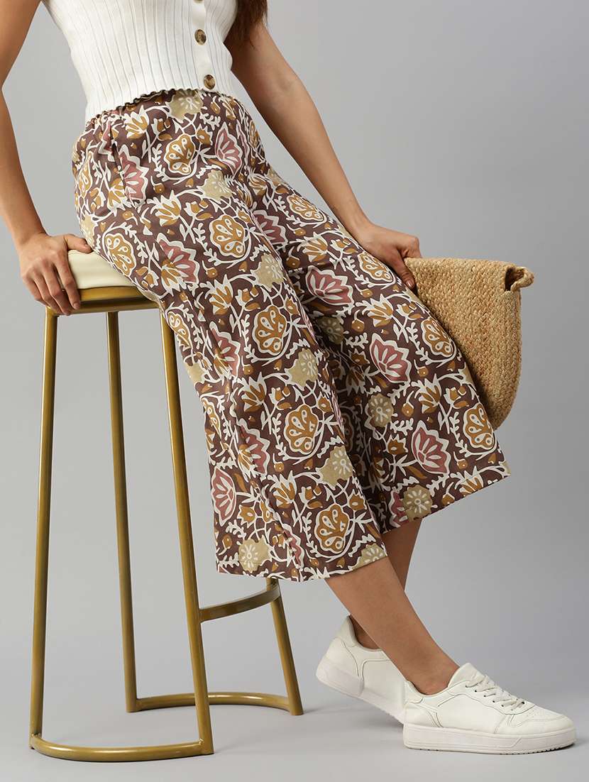 women printed mid rise culottes - 21935977 - Zoom Image - 0