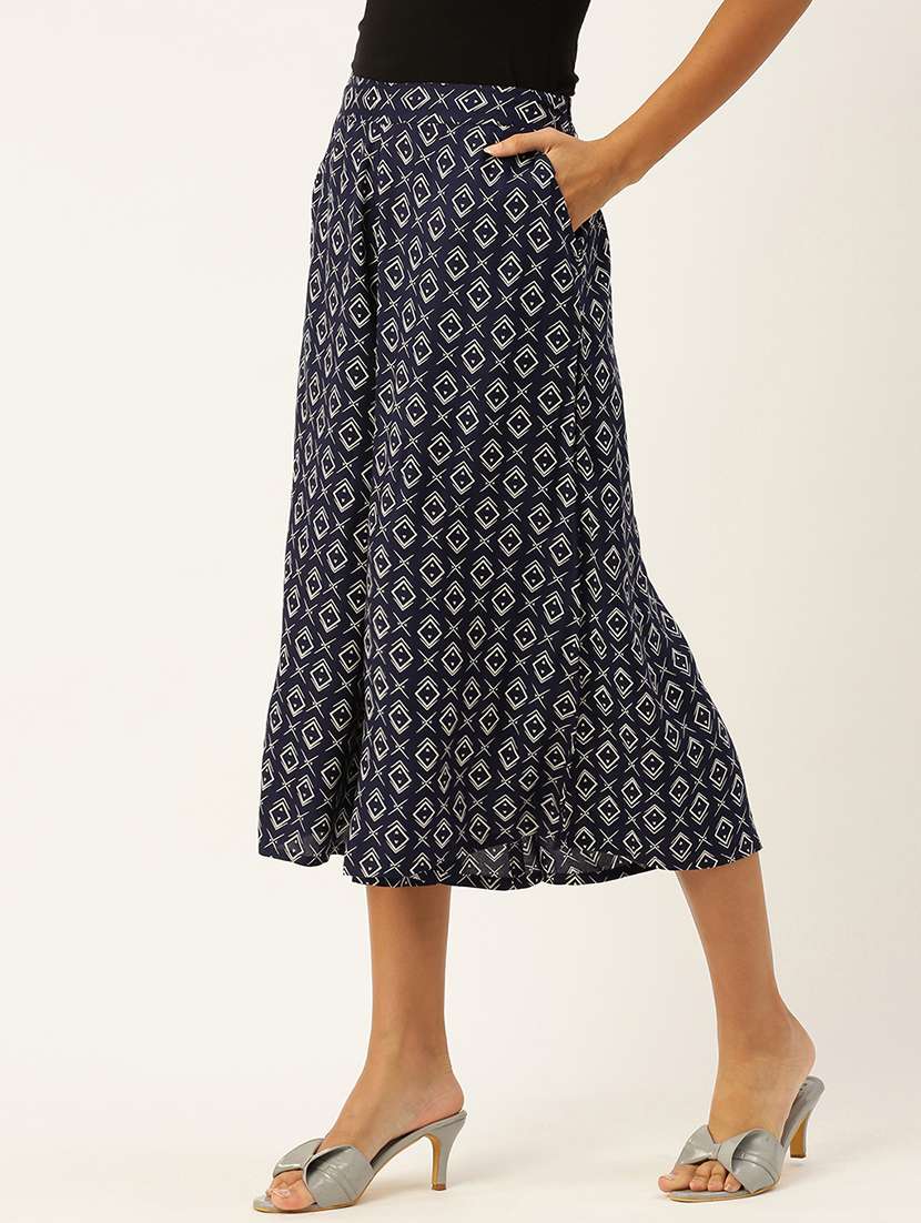 women printed mid rise culottes - 21935982 - Standard Image - 2