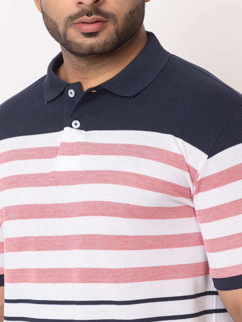 men striped short sleeve regular fit polo t-shirt - 21935997 -  Standard Image - 2