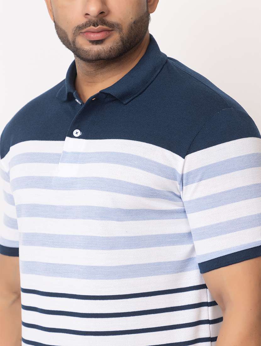 men striped short sleeve regular fit polo t-shirt - 21935998 -  Standard Image - 2
