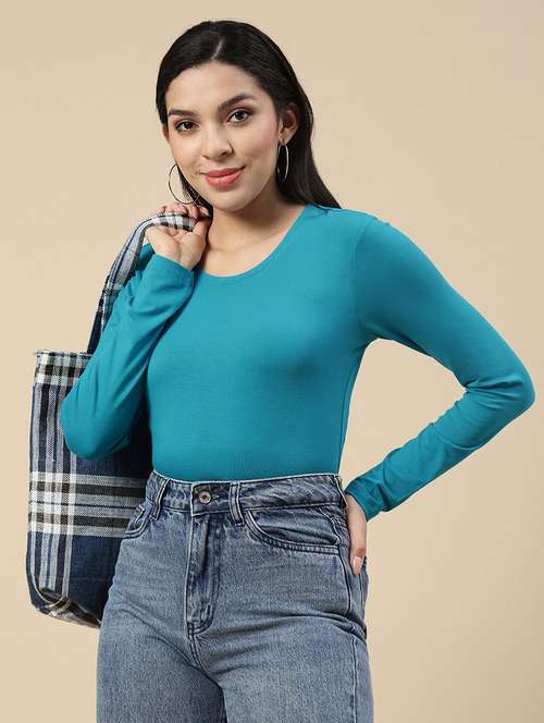 women solid long sleeve regular fit t-shirt - 21936012 - Standard Image - 0