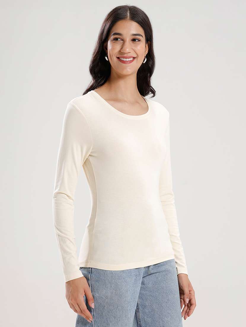 women solid long sleeve regular fit t-shirt - 21936013 -  Standard Image - 2