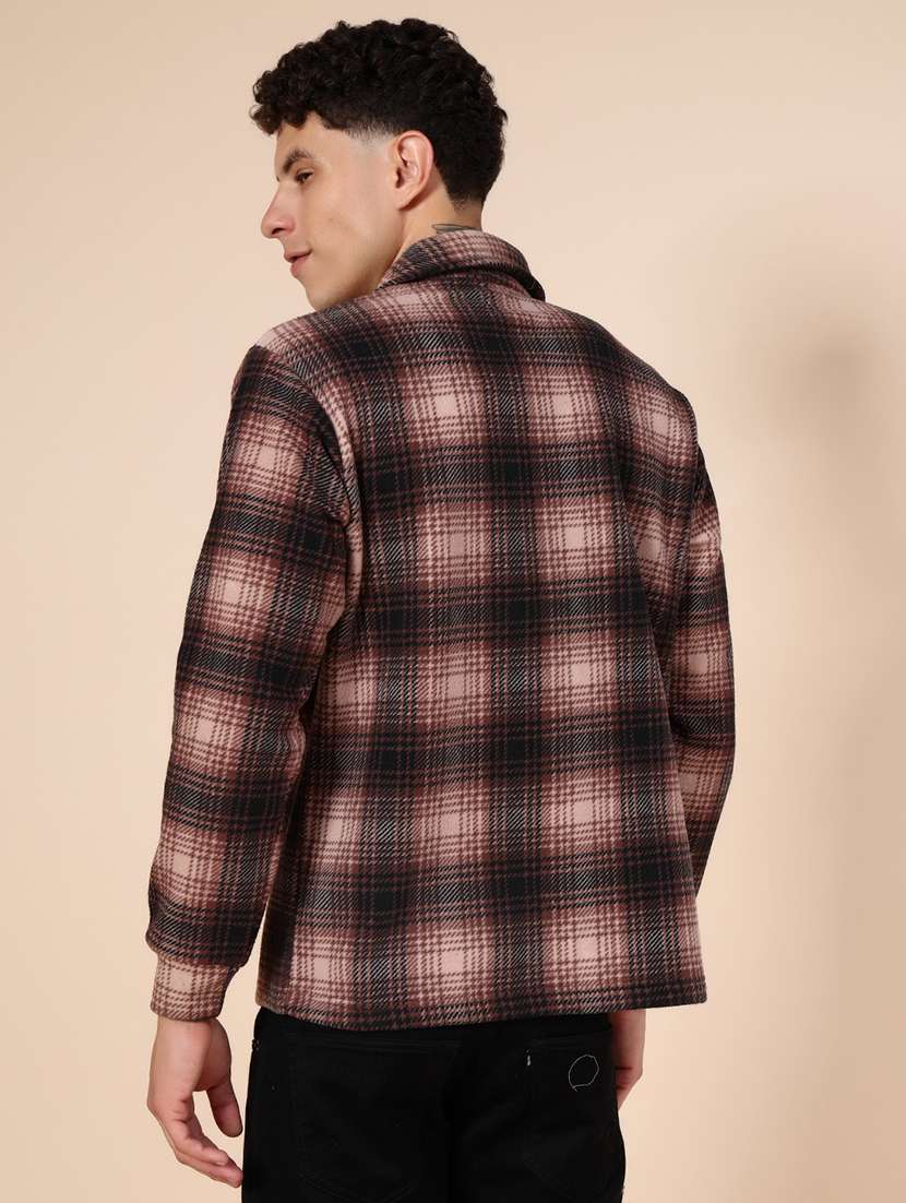 men checkered long sleeve regualr fit shacket - 21936118 - Standard Image - 2