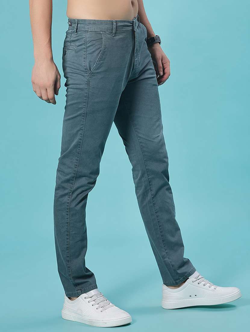 men solid mid rise casual chinos - 21936243 -  Standard Image - 2