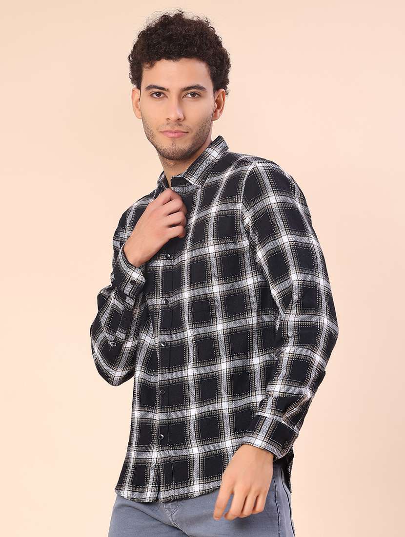 men checkered long sleeve regular fit casual shirt - 21936291 -  Standard Image - 2