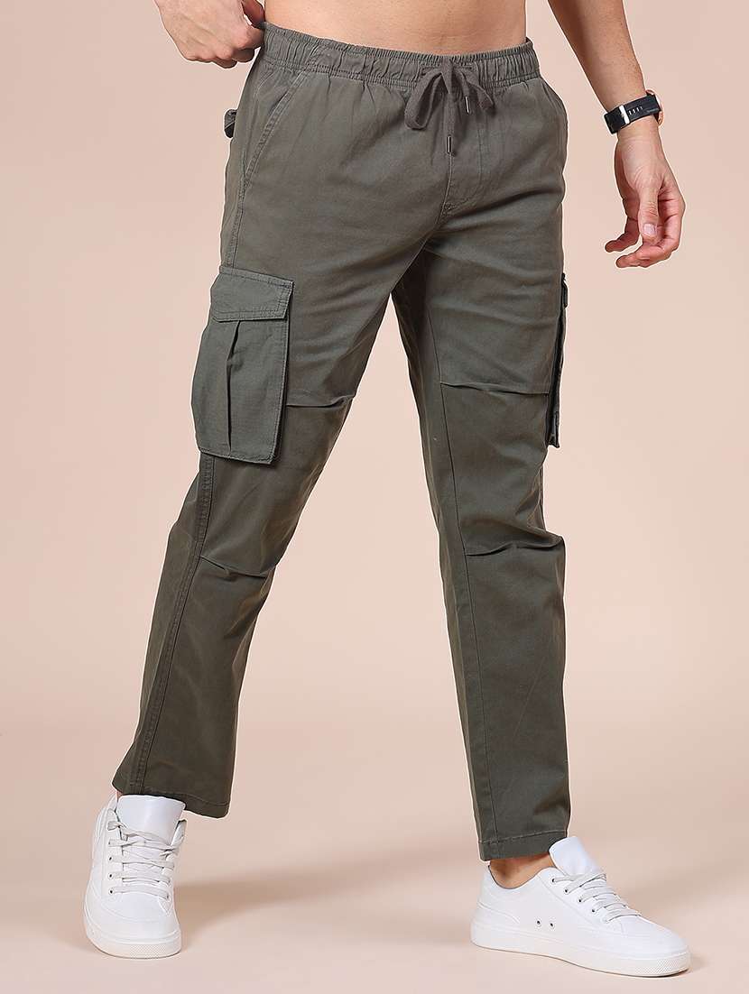 men solid mid rise cargo - 21936316 -  Standard Image - 2