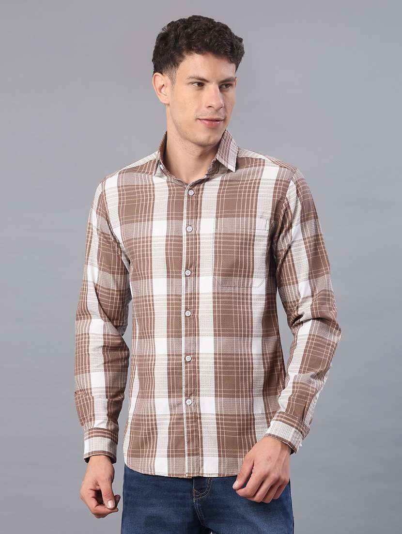 men checkered long sleeve regualr fit casual shirt - 21936550 -  Standard Image - 2