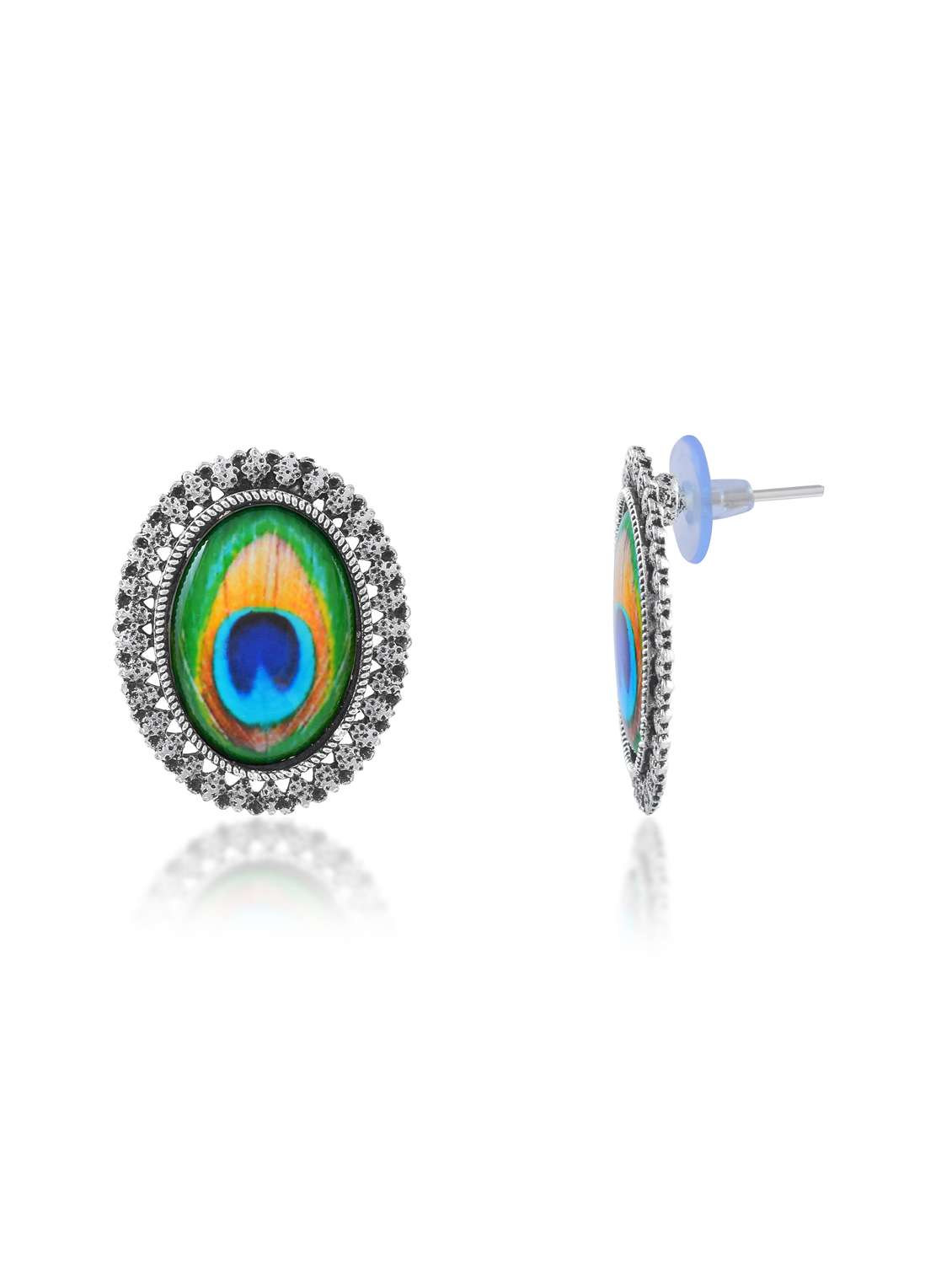 women silver brass stud earrings - 21936716 -  Standard Image - 2