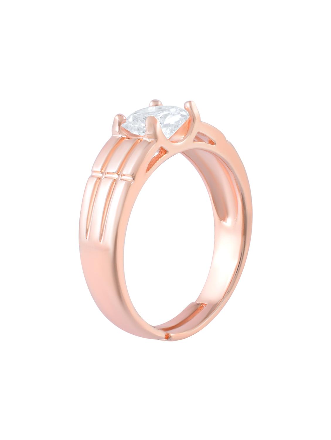 rose gold ring with clear stone accent - 21936733 - Standard Image - 2